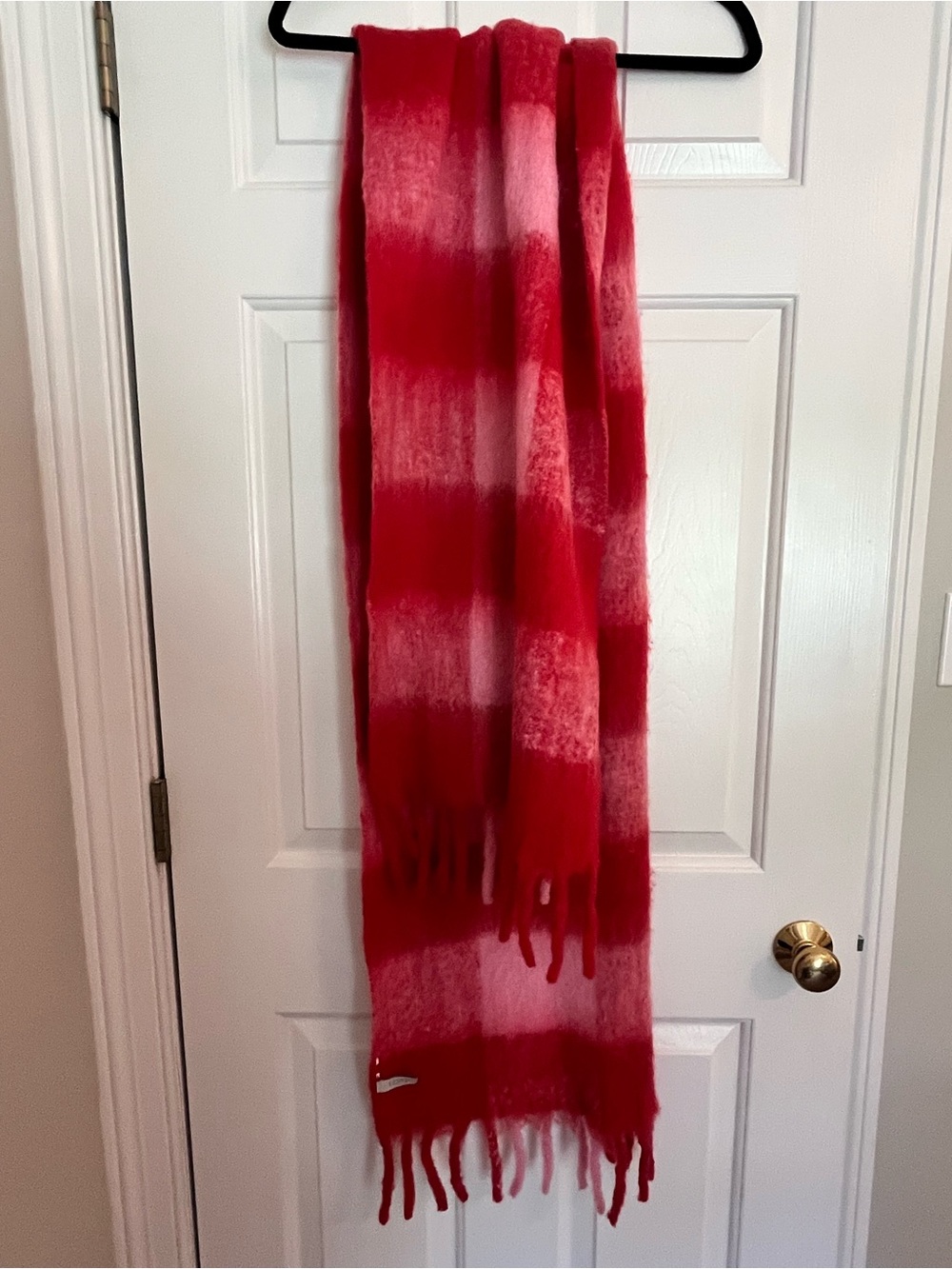 Red Plaid Fringe Scarf - LOFT